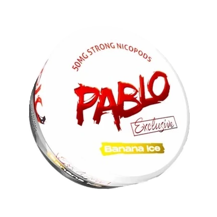 PABLO Exclusive Banana Ice nicotine pouch can, three-quarter view
