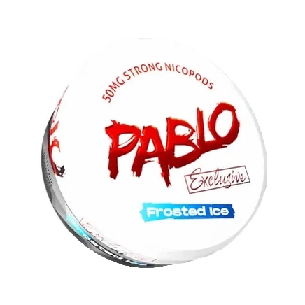 PABLO Exclusive Frosted Ice nicotine pouch can, three-quarter view