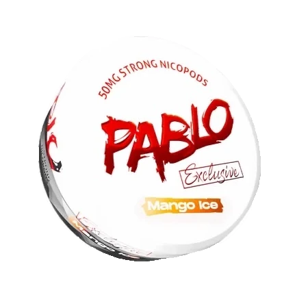PABLO Exclusive Mango Ice nicotine pouch can, three-quarter view