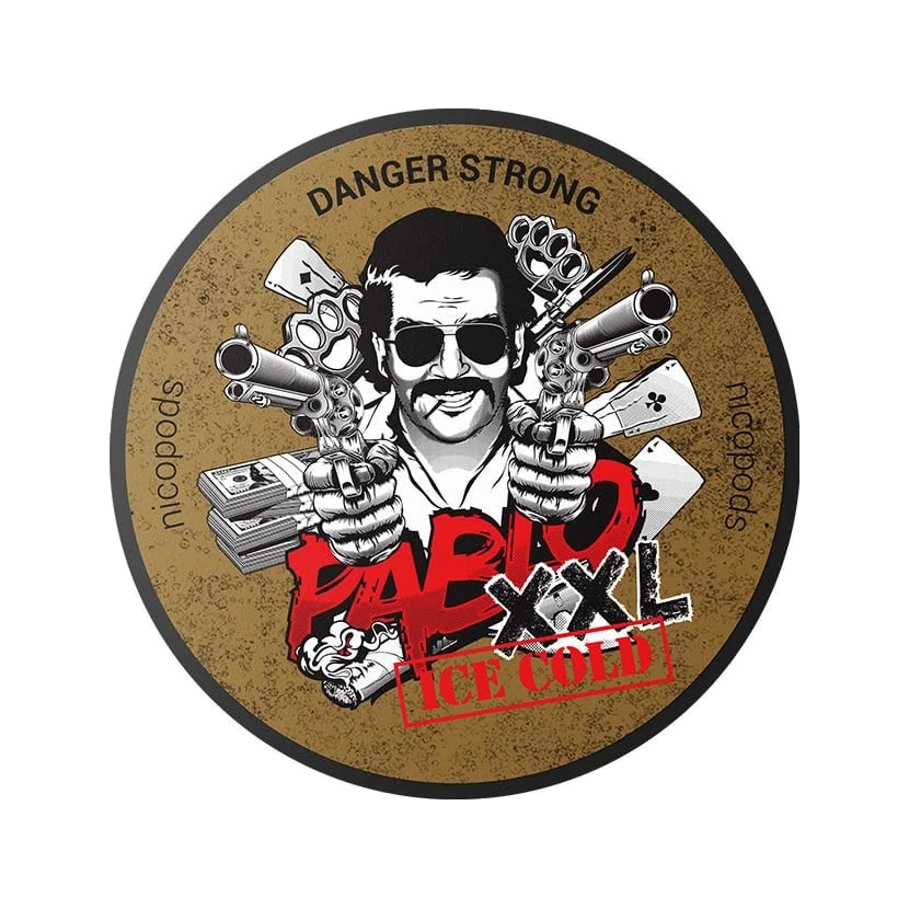 PABLO Ice Cold XXL nicotine pouch can, lid seen from above