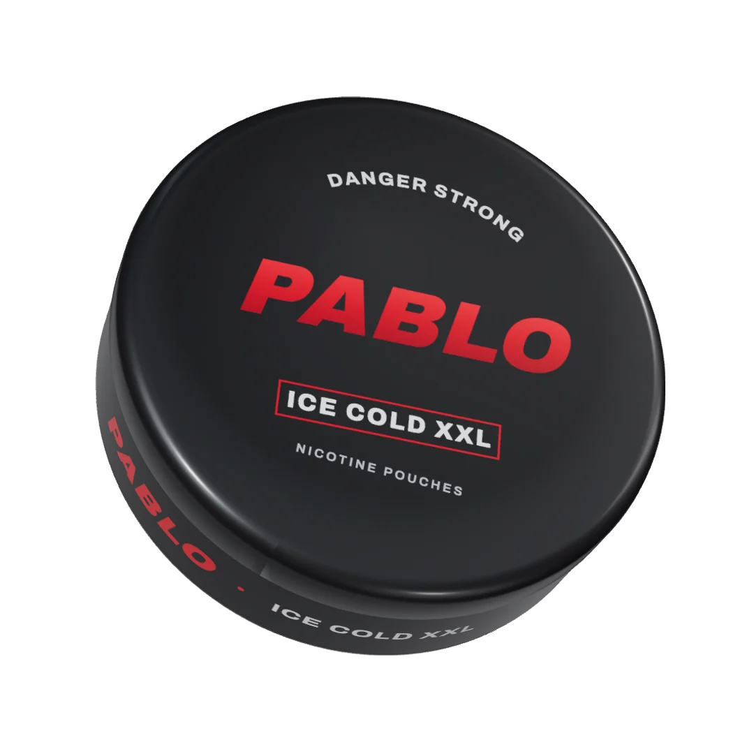 PABLO Ice Cold XXL nicotine pouch can, three-quarter view